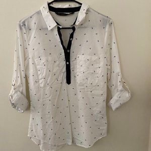 White 3/4 button up